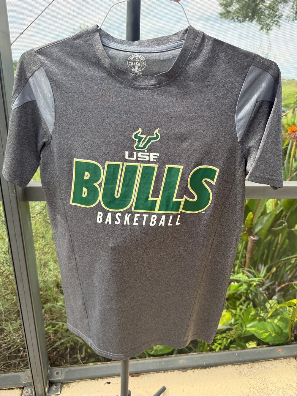 Rivalry Threads Gray USF Bulls Basketball Tee with Green & Gold Logo
